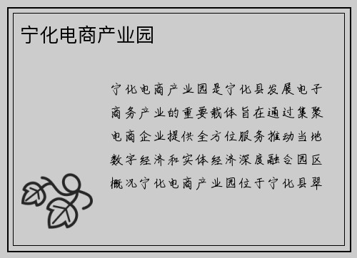 宁化电商产业园